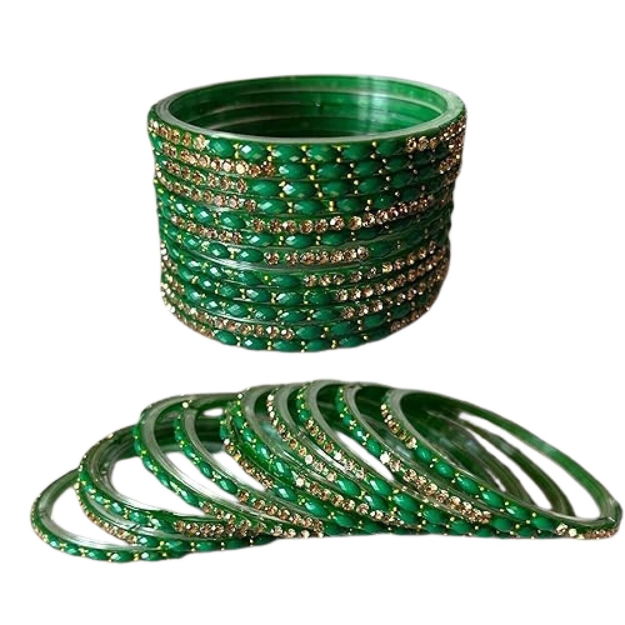 Glass Bangles Indian Jewelry Bangles (Akshra) Ethnic Dailywear Bollywood Fashion Glass Bangles Set Bracelets for Women Wedding Teej Navratri Varalakshmi Vratham Return Gifts (12 Pieces)
